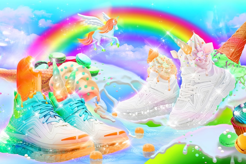 Shoes 53045 Bump'Air High Top White Astropop Unicorns Rainbows Ice Cream