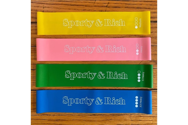 sporty and rich emily oberg resistance bands workout fitness yellow pink green blue