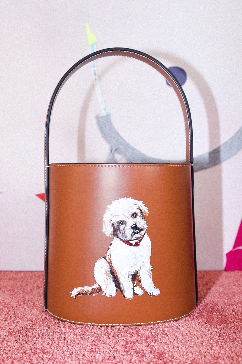 STAUD Pet Portrait Bag Bisset Cream Tan