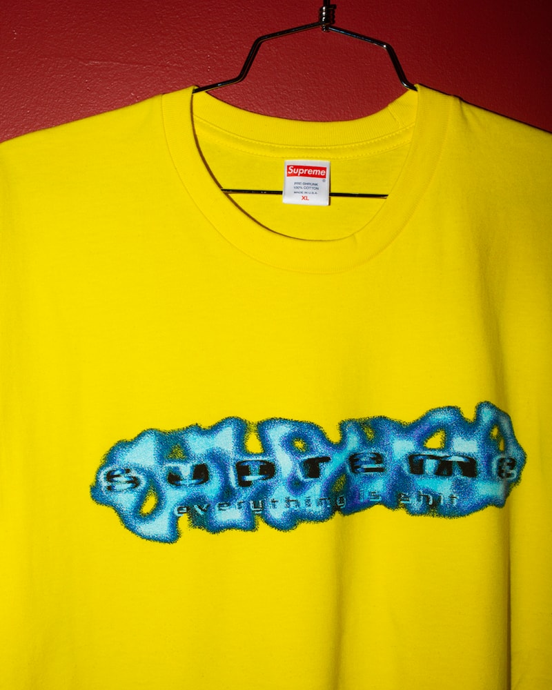 supreme spring graphic t shirts yellow white blue fashion streetwear 