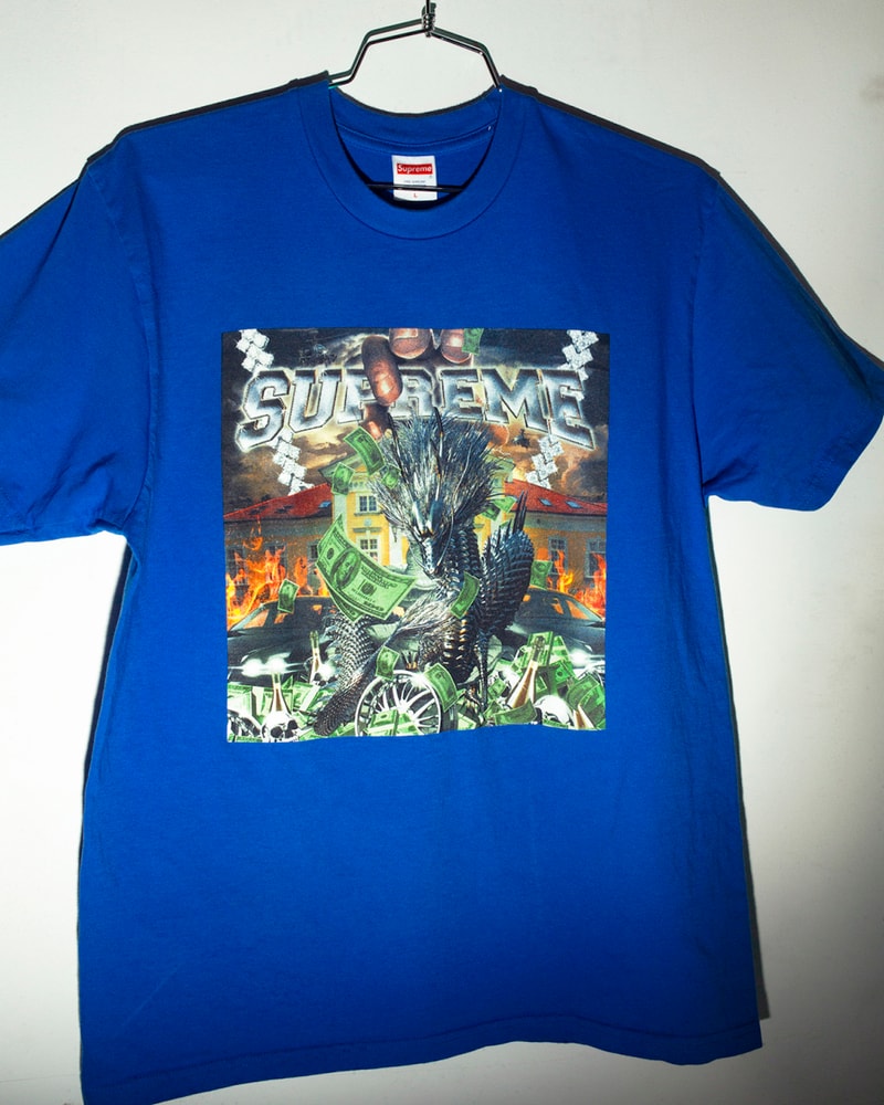 supreme spring graphic t shirts yellow white blue fashion streetwear 