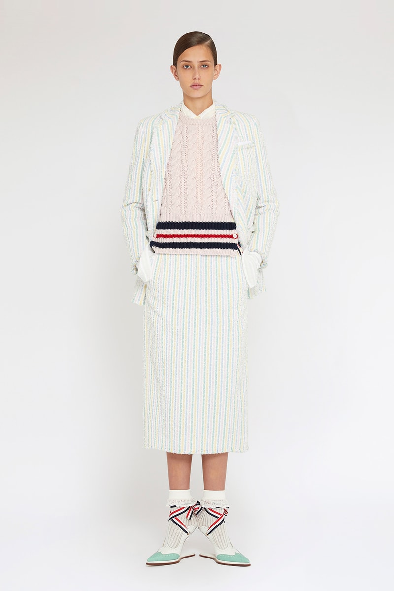 thom browne spring summer collection seersucker suits dresses bags fashion