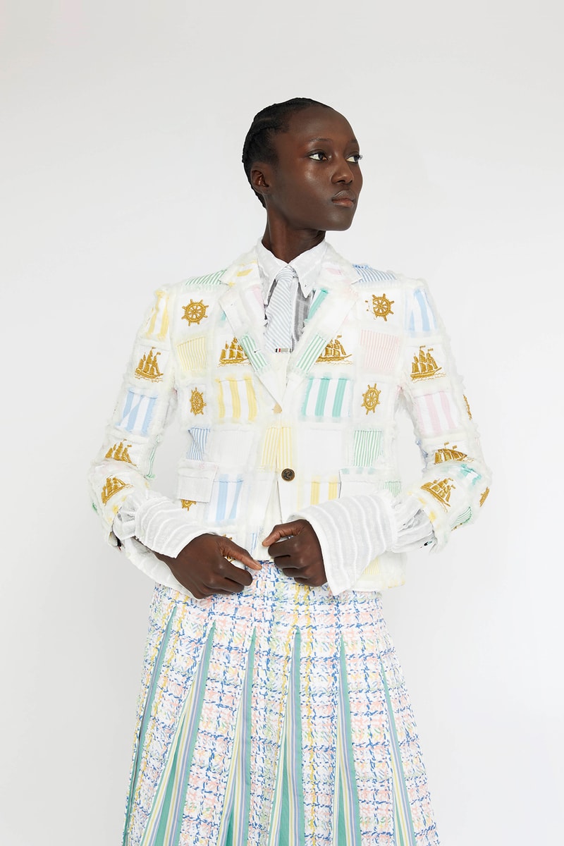 thom browne spring summer collection seersucker suits dresses bags fashion