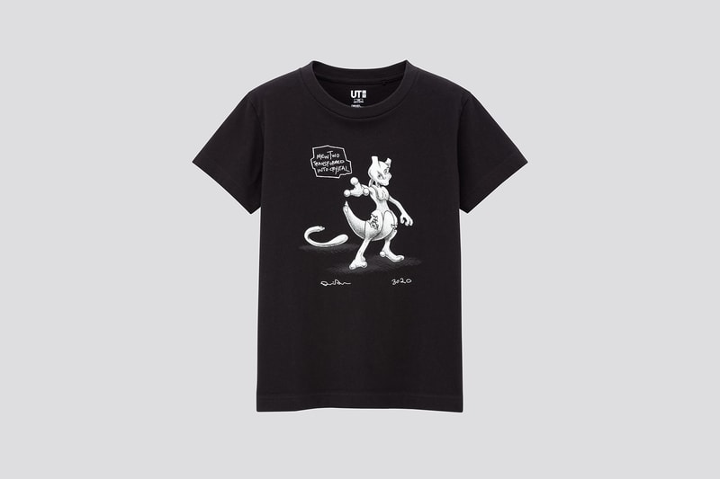 uniqlo ut daniel arsham pokemon collaboration t shirts pikachu jigglypuff black white 