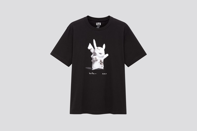 uniqlo ut daniel arsham pokemon collaboration t shirts pikachu jigglypuff black white 