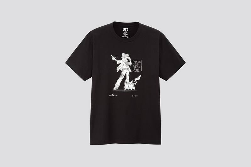 uniqlo ut daniel arsham pokemon collaboration t shirts pikachu jigglypuff black white 
