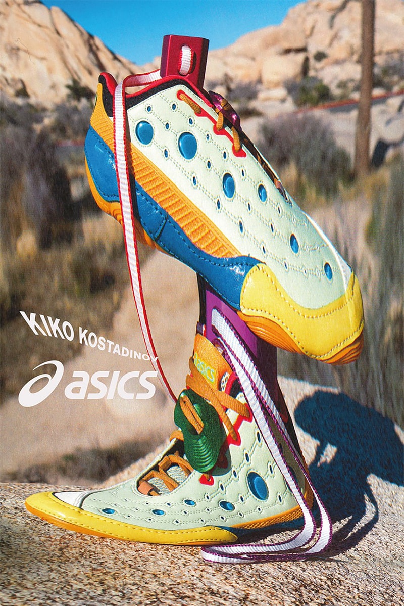 asics kiko kostadinov collaboration gessirit 2 womens sneakers black yellow green blue shoes footwear sneakerhead