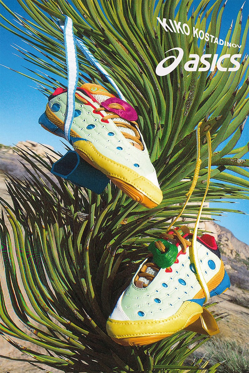 asics kiko kostadinov collaboration gessirit 2 womens sneakers black yellow green blue shoes footwear sneakerhead