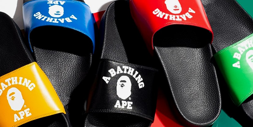 bape-college-slide-sandals-red  display picture 1
