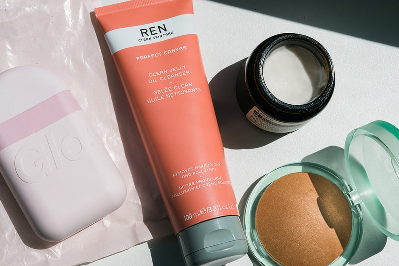 Glossier Hand Cream Pink Packaging Ren Clean Skincare Clean Jelly Oil Cleanser Aesop Sublime Replenishing Night Masque Kosas Beauty Bronzer Makeup Products Cosmetics
