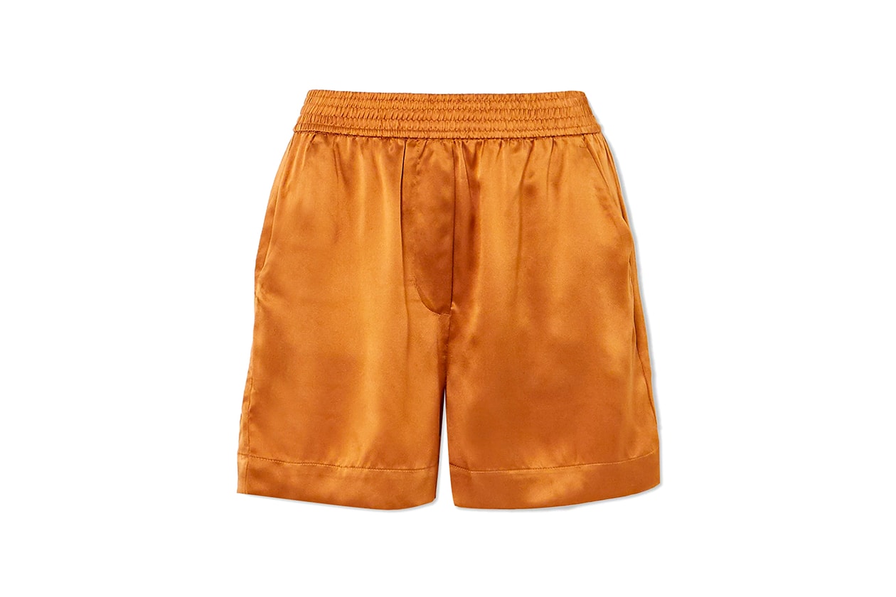 Shorts Summer Reformation Silk Satin Orange Nike Pink Brown Logo Cult Gaia Beige Drawstring elasticated waistband