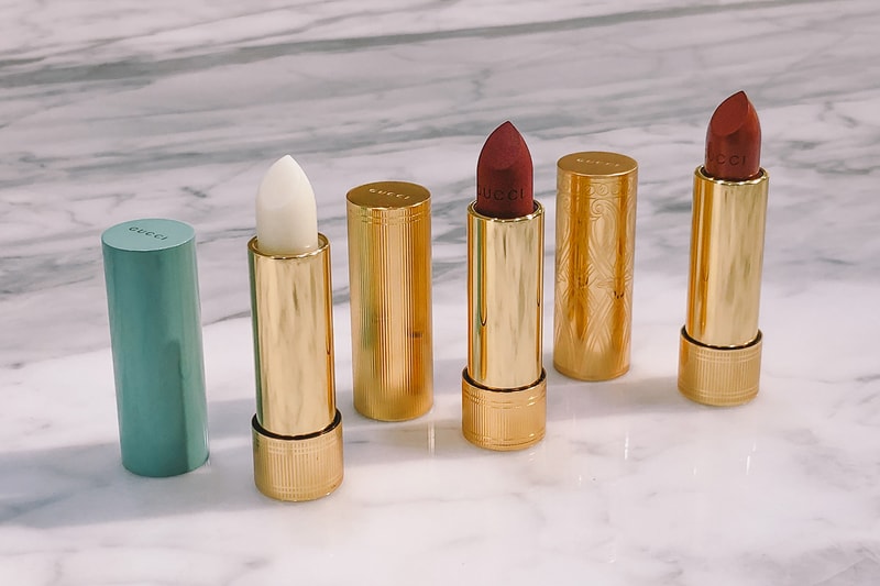 Gucci Beauty Makeup Baume a Levres Lip Balm Joslyn Clair Rouge a Levres Satin Mildred Rosewood Matte Lipstick Louisa Red