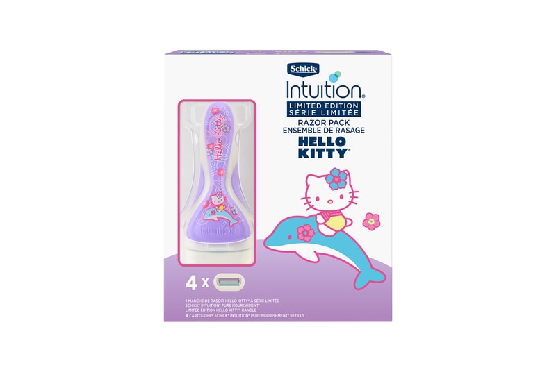 hello kitty sanrio schick intuition collaboration limited edition razors pure nourishment sensitive green purple 