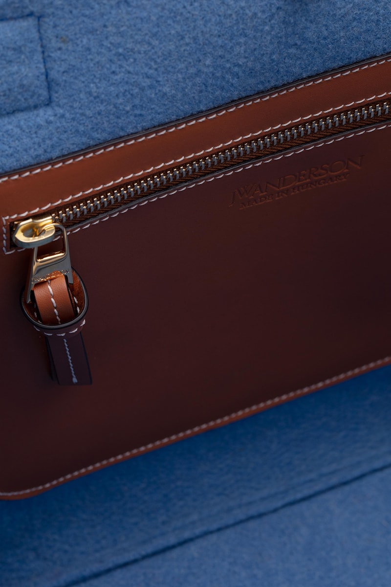 jw anderson belt tote bag fall winter collection black blue orange brown 