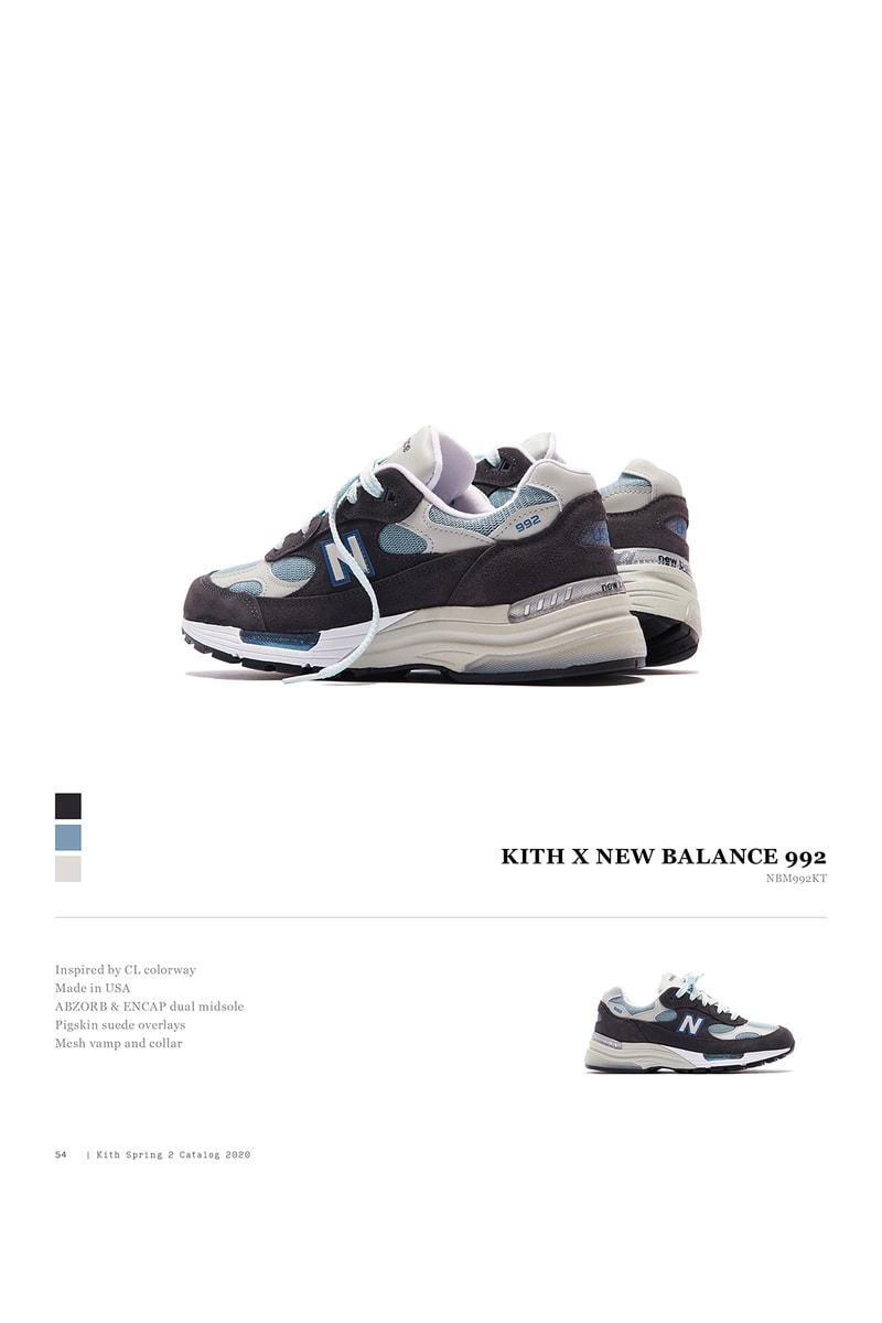 KITH New Balance 992 998 Collaboration Spring Summer 2020 Collection Catalogue