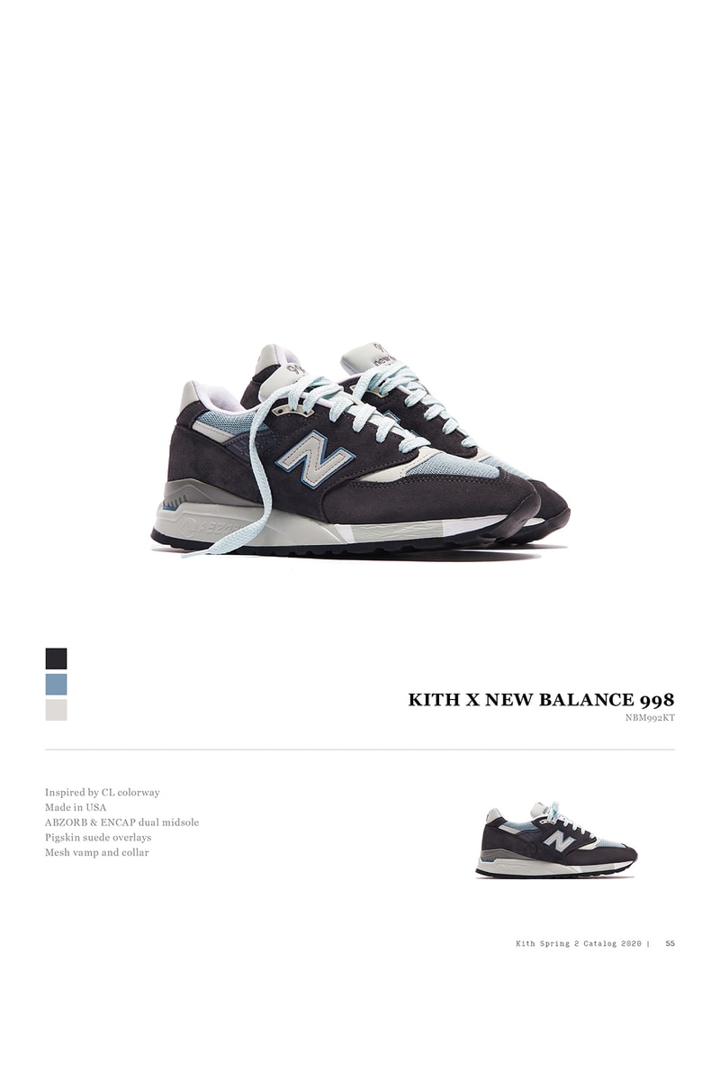 KITH New Balance 992 998 Collaboration Spring Summer 2020 Collection Catalogue