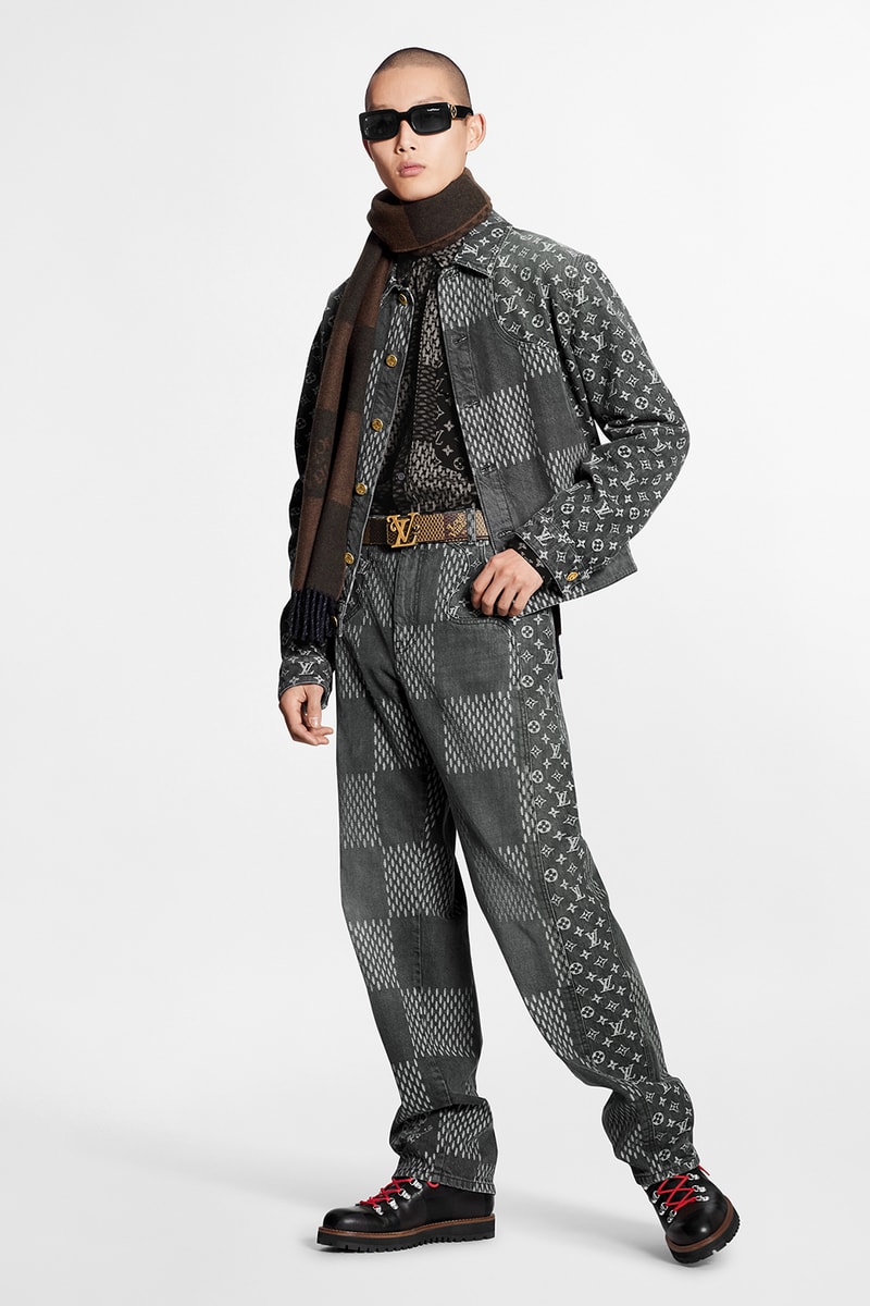 louis vuitton nigo virgil abloh lv2 collaboration drop 1 denim jackets hoodies bags hats shoes monogram black blue