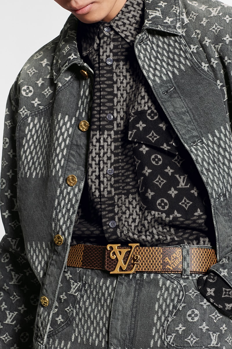 louis vuitton nigo virgil abloh lv2 collaboration drop 1 denim jackets hoodies bags hats shoes monogram black blue