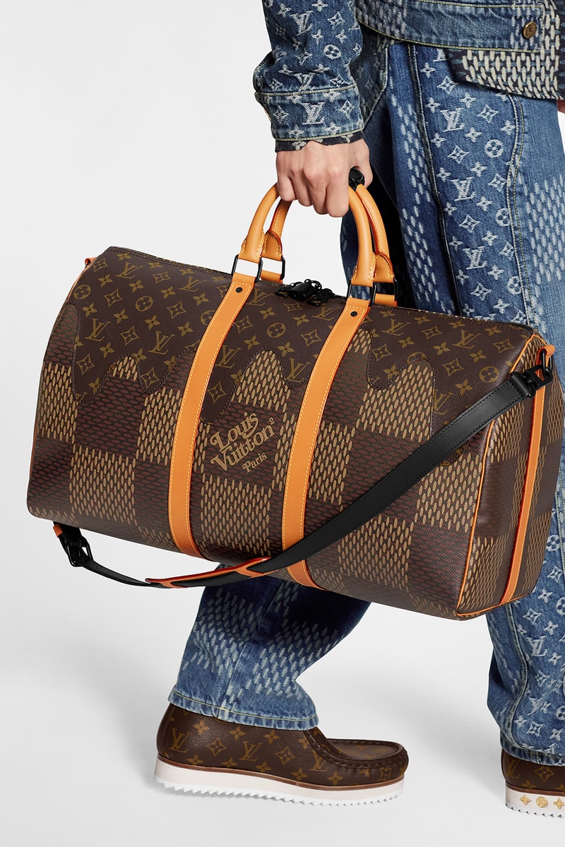 louis vuitton nigo virgil abloh lv2 collaboration drop 1 denim jackets hoodies bags hats shoes monogram black blue