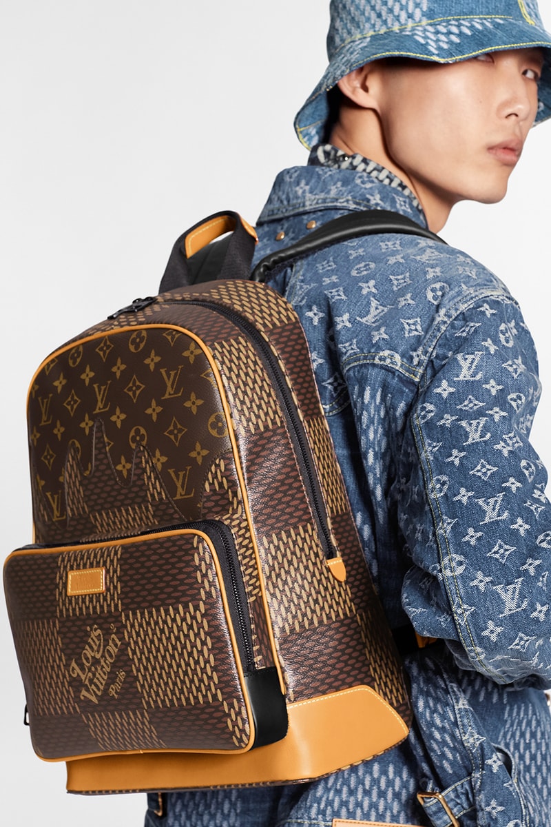 louis vuitton nigo virgil abloh lv2 collaboration drop 1 denim jackets hoodies bags hats shoes monogram black blue