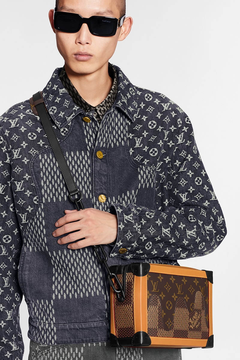 louis vuitton nigo virgil abloh lv2 collaboration drop 1 denim jackets hoodies bags hats shoes monogram black blue