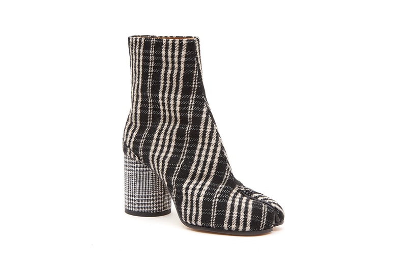 Maison Margiela Fall/Winter 2020 Tabi Boot Plaid Mule Leopard Print Fur