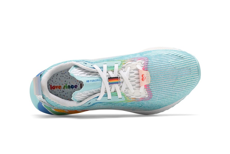 new balance pride lgbtq pack collection 327 fuelcell echo sneakers rainbow colorway white blue red purple orange green shoes footwear sneakerhead