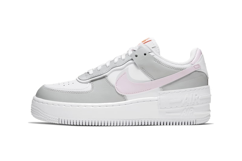 Nike Air Force 1 Shadow Photon Dust/Pink Foam Sneaker Trainer Release Footwear Logo Retro
