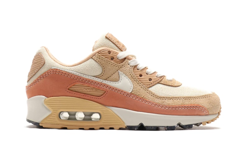 nike air max 90 women's exclusive terra blush sail white vachetta tan suede nubuck hairy