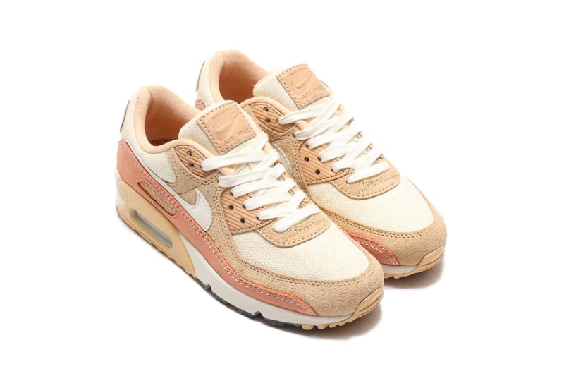 nike air max 90 women's exclusive terra blush sail white vachetta tan suede nubuck hairy