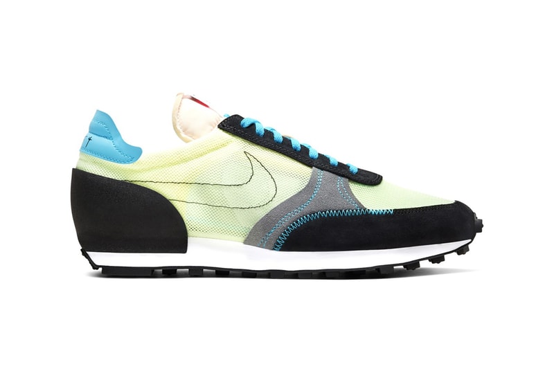 nike daybreak type n354 deconstructed sneakers beige pink neon green blue colorway footwear sneakerhead shoes