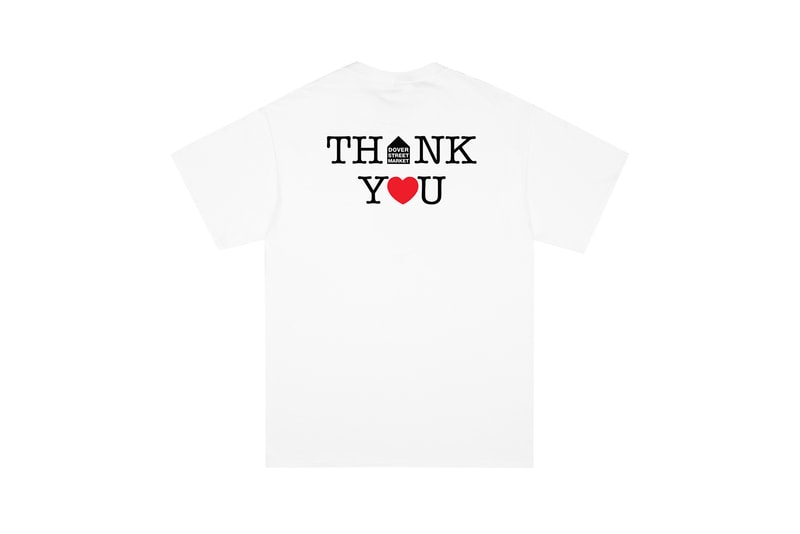 noah dover street market collaboration thank you core logo t shirt coronavirus covid 19 pandemic relief donation charity