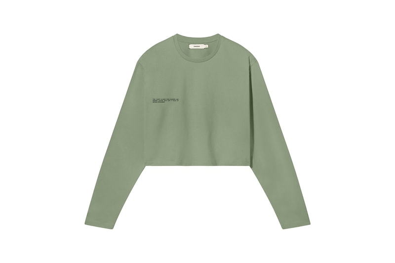 Pangaia Seaweed Family Collection Long Sleeve Crop Khaki