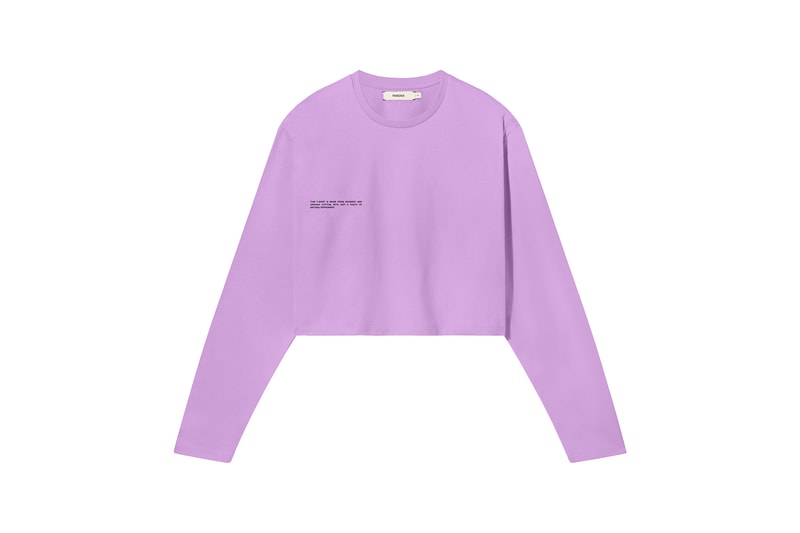 Pangaia Seaweed Family Collection Long Sleeve Crop Pink Sky