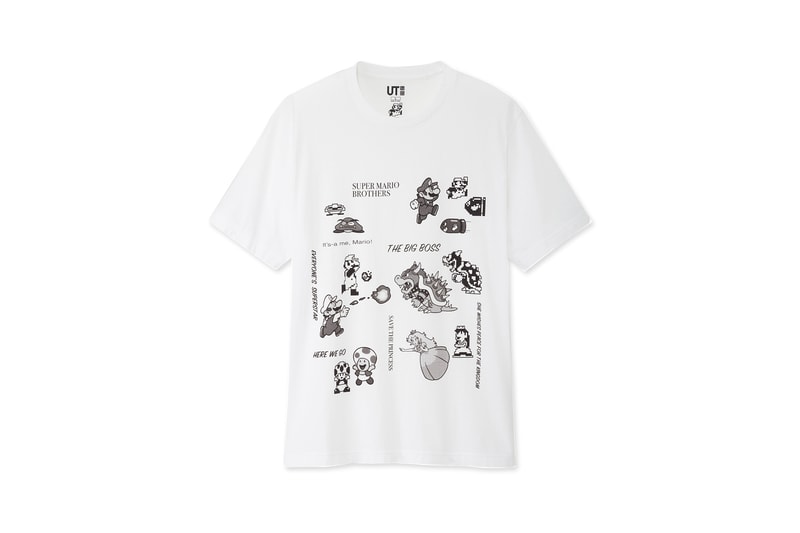 Super Mario Bros. x UNIQLO UT Collaboration Collection T-Shirt Navy White