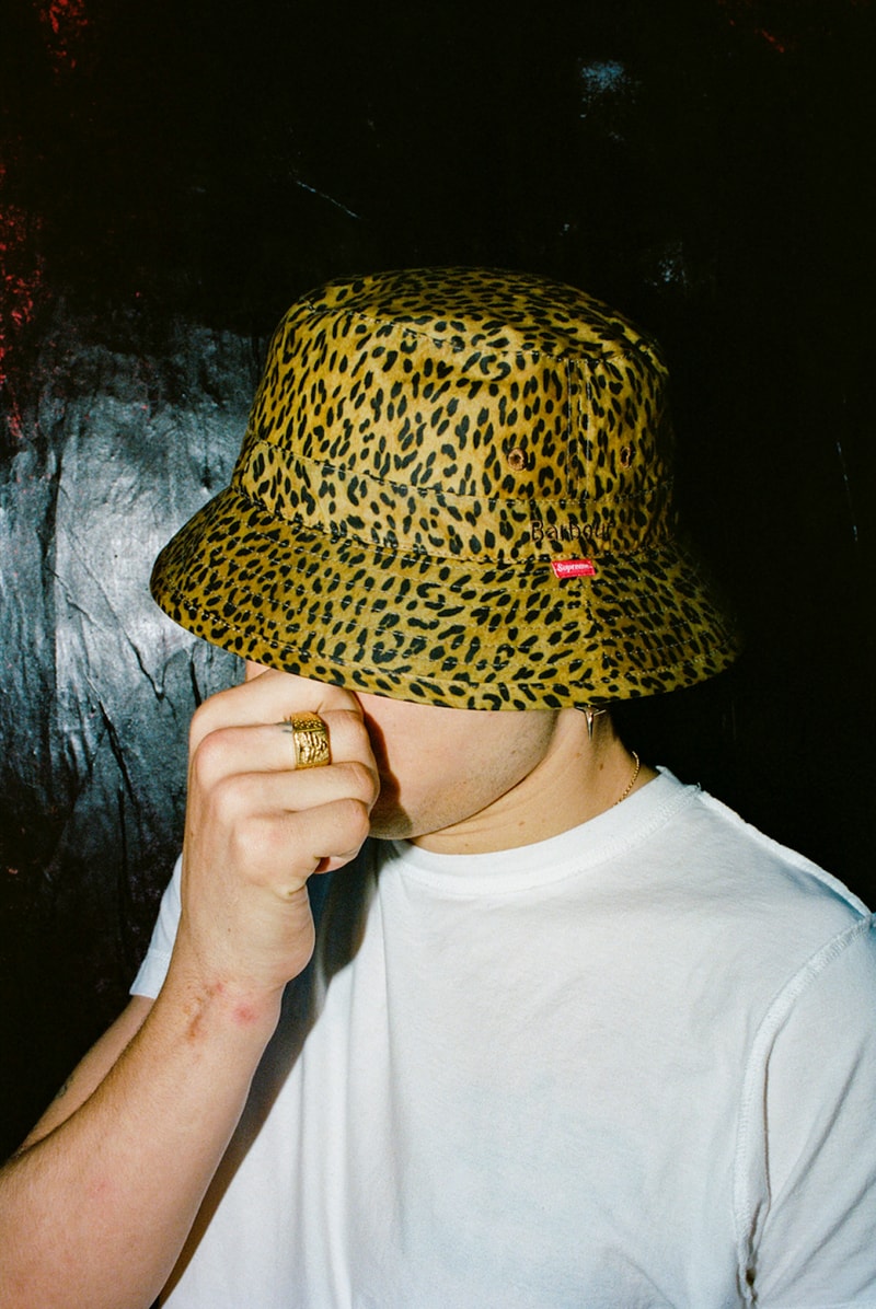 supreme barbour spring summer collaboration jackets outerwear black orange leopard print fashion 