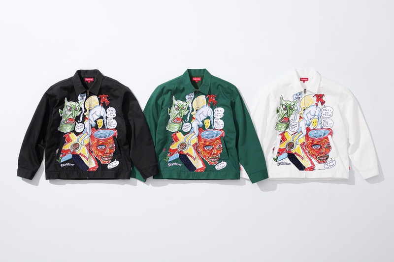 supreme daniel johnston spring summer collaboration art shirts black blue orange pink green white 