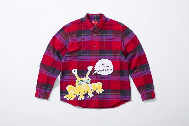 supreme daniel johnston spring summer collaboration art shirts black blue orange pink green white 