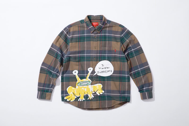 supreme daniel johnston spring summer collaboration art shirts black blue orange pink green white 