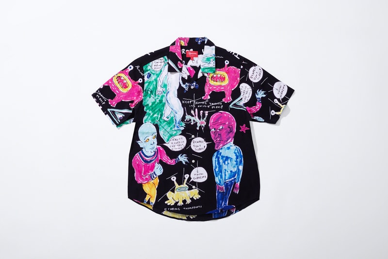 supreme daniel johnston spring summer collaboration art shirts black blue orange pink green white 