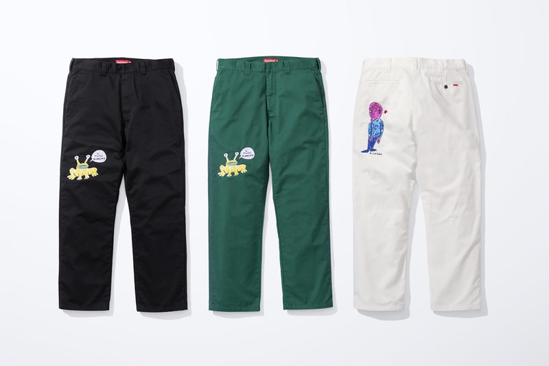 supreme daniel johnston spring summer collaboration art shirts black blue orange pink green white 