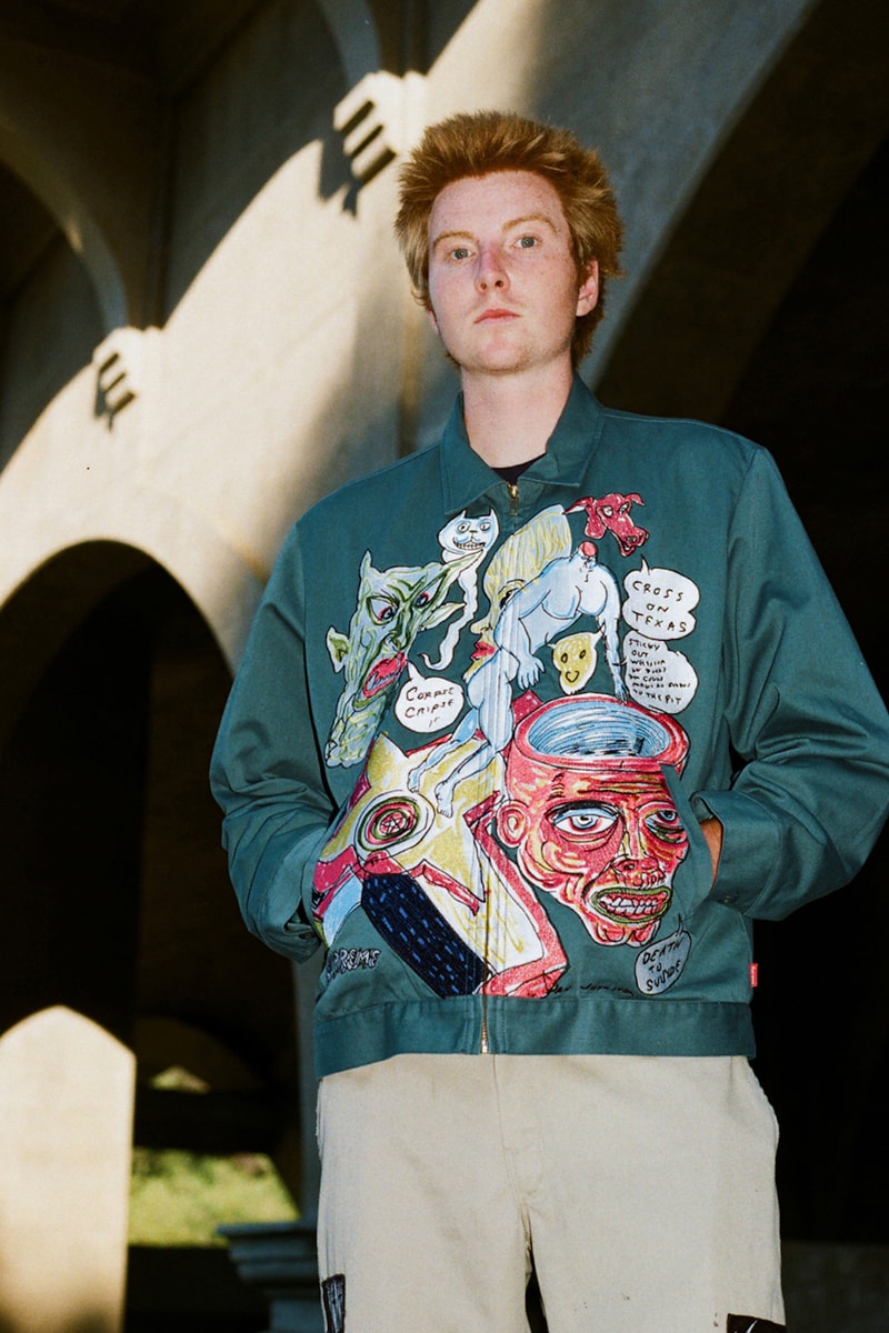 supreme daniel johnston spring summer collaboration art shirts black blue orange pink green white 