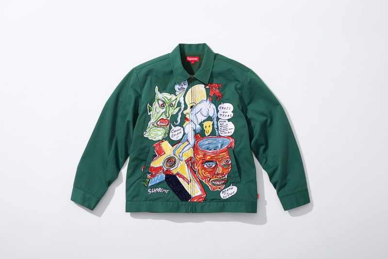 supreme daniel johnston spring summer collaboration art shirts black blue orange pink green white 