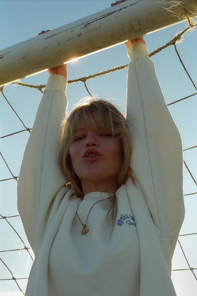 Tea You Après Sport Logo Ivory Crewneck Sweater Sweatpants Pullover Joggers Montreal Lookbook Cream White