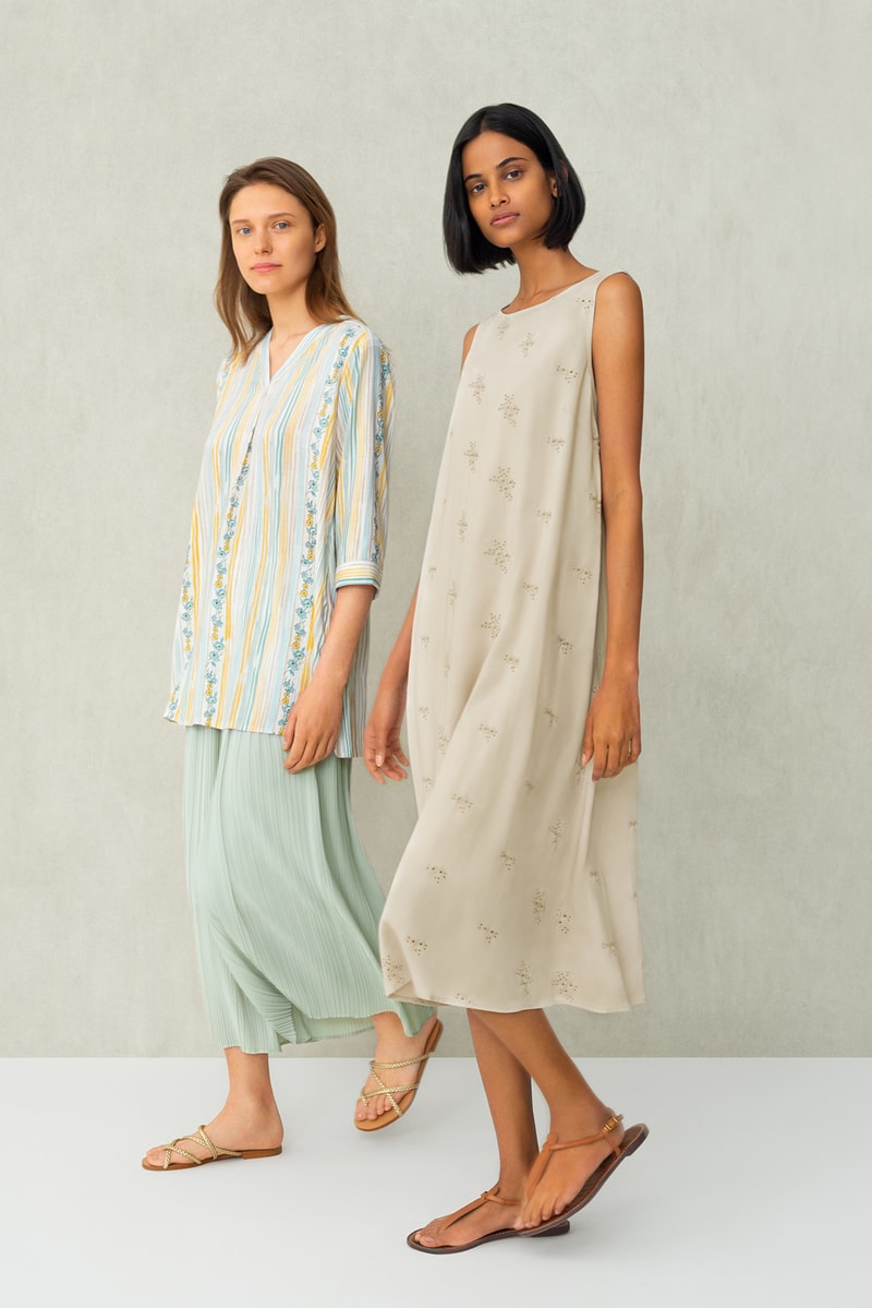 uniqlo kurta rina singh spring summer collaboration lifewear india dresses pants yellow white black sandals 
