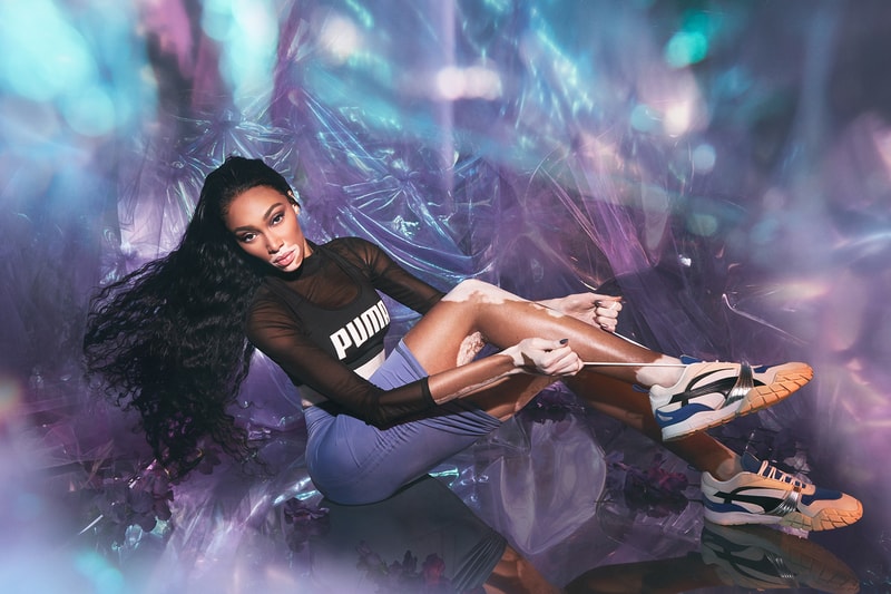 puma winnie harlow kyron sneakers pink white blue campaign