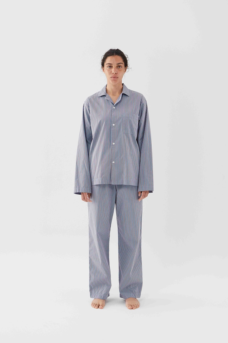 tekla unisex sleepwear loungewear collection sustainable shirts trousers shorts pink blue 