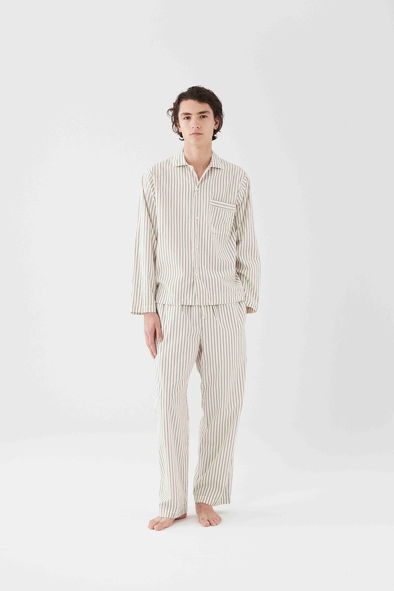 tekla unisex sleepwear loungewear collection sustainable shirts trousers shorts pink blue 