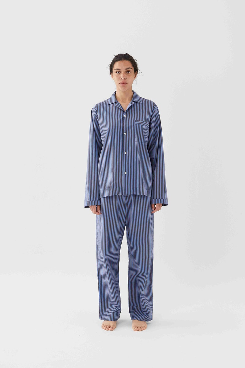 tekla unisex sleepwear loungewear collection sustainable shirts trousers shorts pink blue 