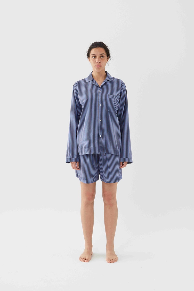 tekla unisex sleepwear loungewear collection sustainable shirts trousers shorts pink blue 